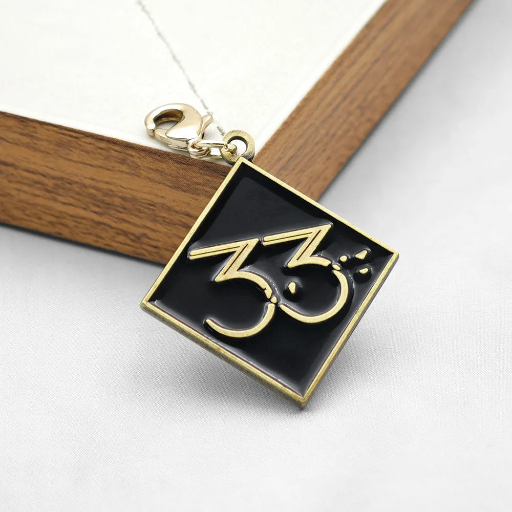 Clair Obscur Expedition 33 Keychain Game Peripheral Pendant Pendant Double Sided 33 Metal Keyring Gamer Collection Jewelry Gift
