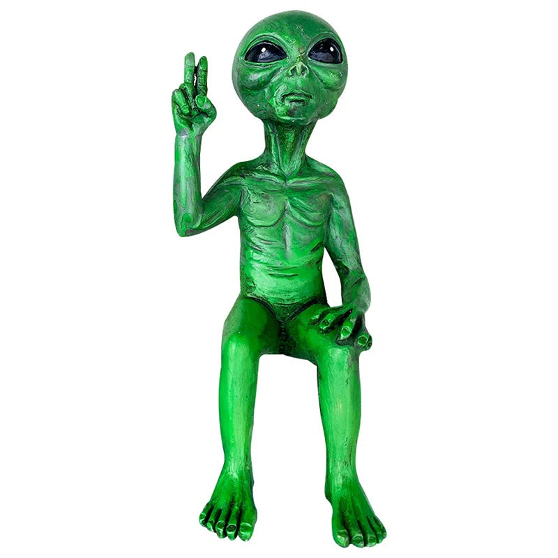 Alien Resin Statue Ornament Alien Garden Sculptures & Statues Yard Best Art Decor For Indoor Outdoor Home Or Office Collectible
